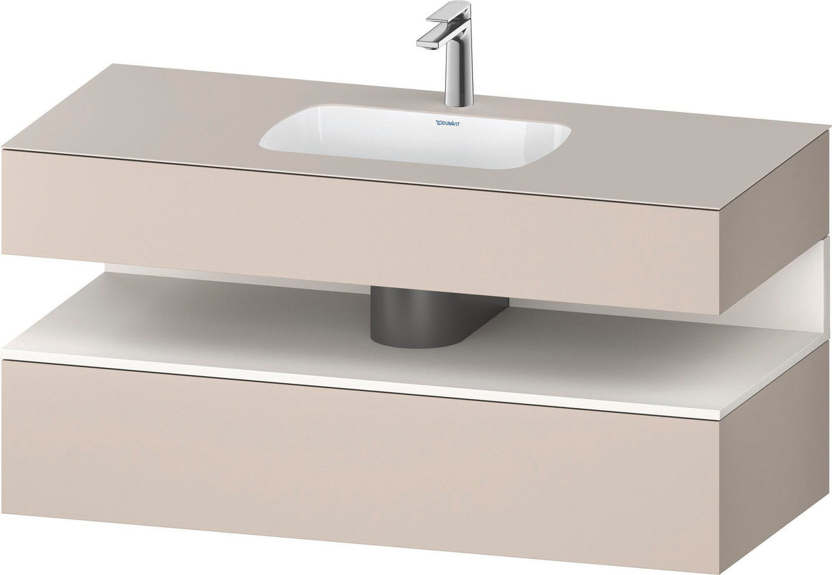 DURAVIT Qatego Studio F. A. Porsche Einbauwaschtisch mit Konsolenwaschtischunterbau 1200 mm Weiß Matt