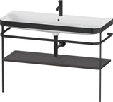 DURAVIT Happy D.2 c-bonded Waschtischset 1175 mm Graphit Supermatt mit Metallkonsole
