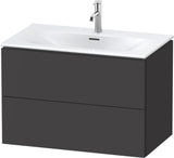 Duravit L-Cube Waschtischunterbau 820 mm weiß matt mit 2 Schubkästen und Tip-On-Technik