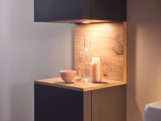 DURAVIT Qatego Hochschrank 400 mm, 2 Türen, weiß Hochglanz, Eiche Schw. Matt