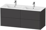 Duravit XViu Waschtischunterbau wandhängend 1280 mm, 4 Schubkästen, champagner matt/weiß matt