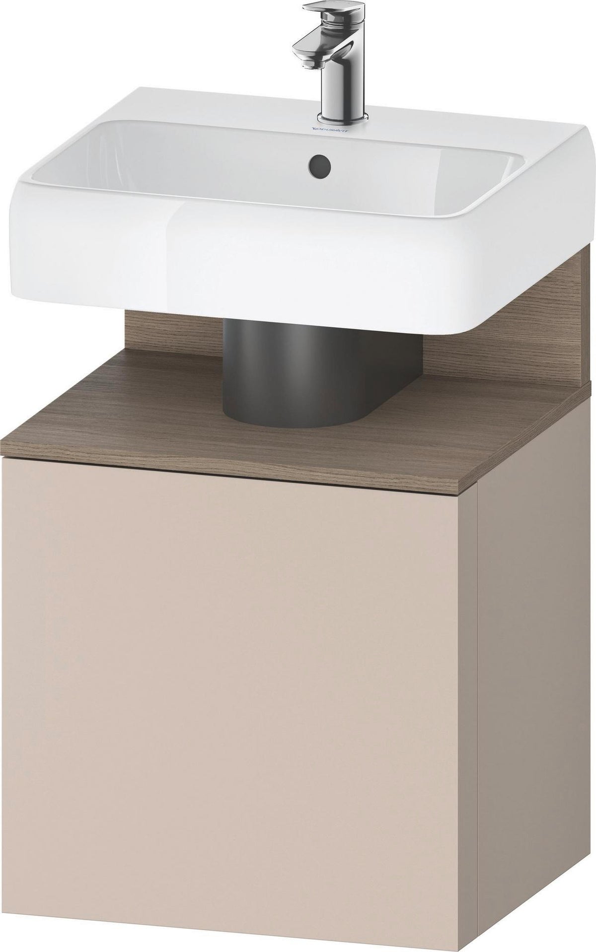 DURAVIT Qatego Waschtischunterbau 490 mm Eiche Terra Matt, wandhängend, 1 Tür links, Tip-On