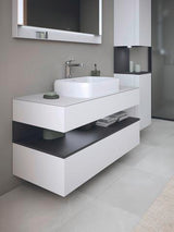 DURAVIT Qatego Hochschrank 400 mm, 2 Türen, weiß Hochglanz, Eiche Schw. Matt