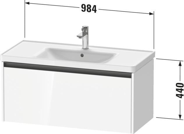 Duravit Ketho.2 Waschtischunterbau 984 mm Eiche Terra Matt mit Soft-Close-Auszug