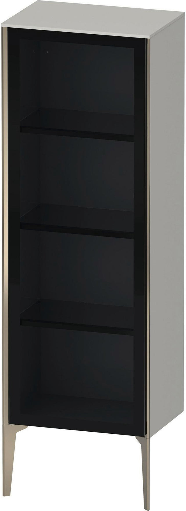 DURAVIT XViu Halbhochschrank 1330 mm Glasfront links champagner matt/betongrau matt