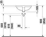 DURAVIT Einbauwaschtisch Starck 3 430 mm Weiß mit Überlauf und WonderGliss