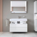 DURAVIT Qatego Hochschrank 400 mm, 2 Türen, weiß Hochglanz, Eiche Schw. Matt