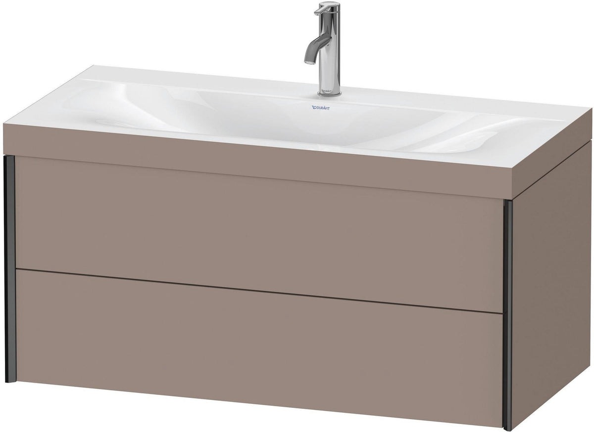 DURAVIT XViu Waschtischunterbauset 1000 mm c-bonded, 2 Schubkästen, schwarz matt