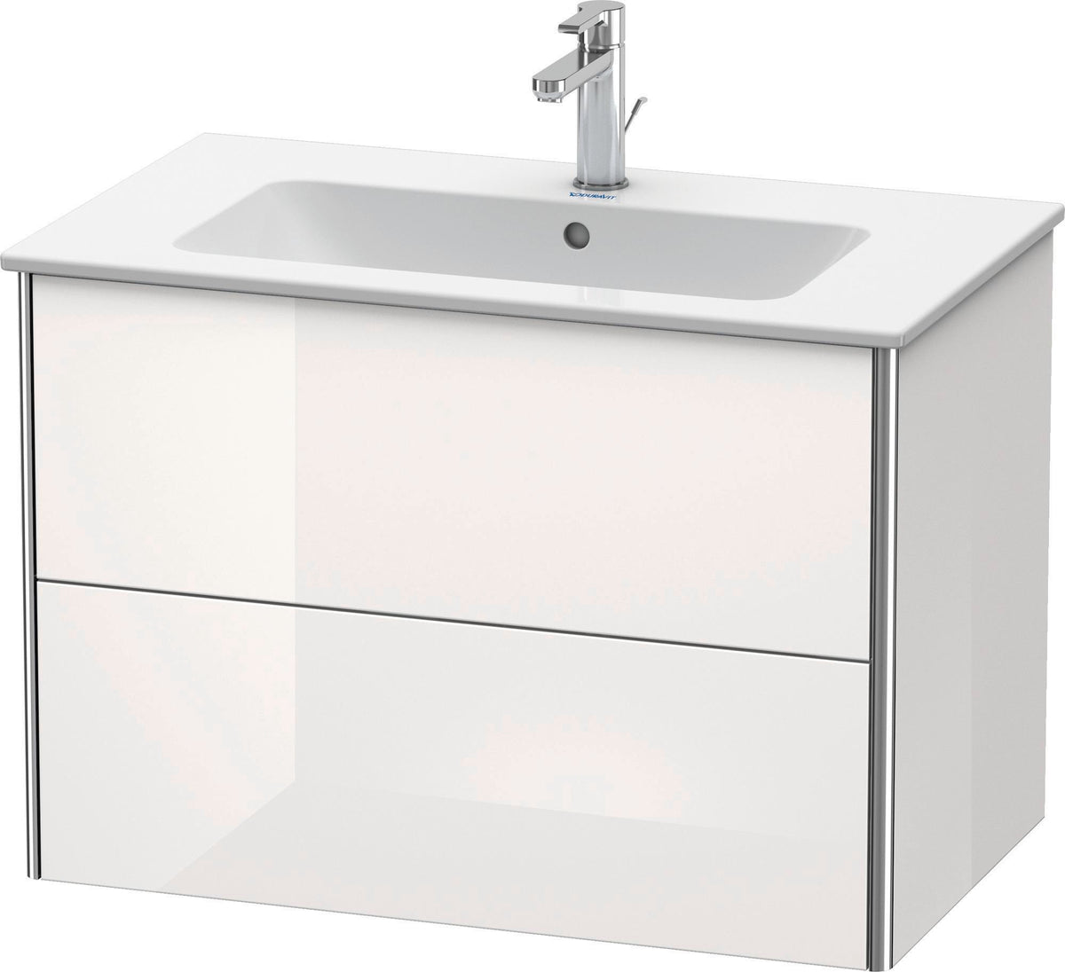 DURAVIT XSquare Waschtischunterbau wandhängend 810 mm mit 2 Schubkästen, Weiß Seidenmatt