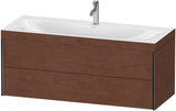 DURAVIT XViu c-bonded Waschtischunterbauset 1200 mm, 2 Schubkästen, Nussbaum gebürstet, schwarz matt