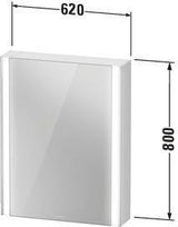 DURAVIT XViu Spiegelschrank 800 mm mit LED-Beleuchtung, schwarz matt, Anschlag links