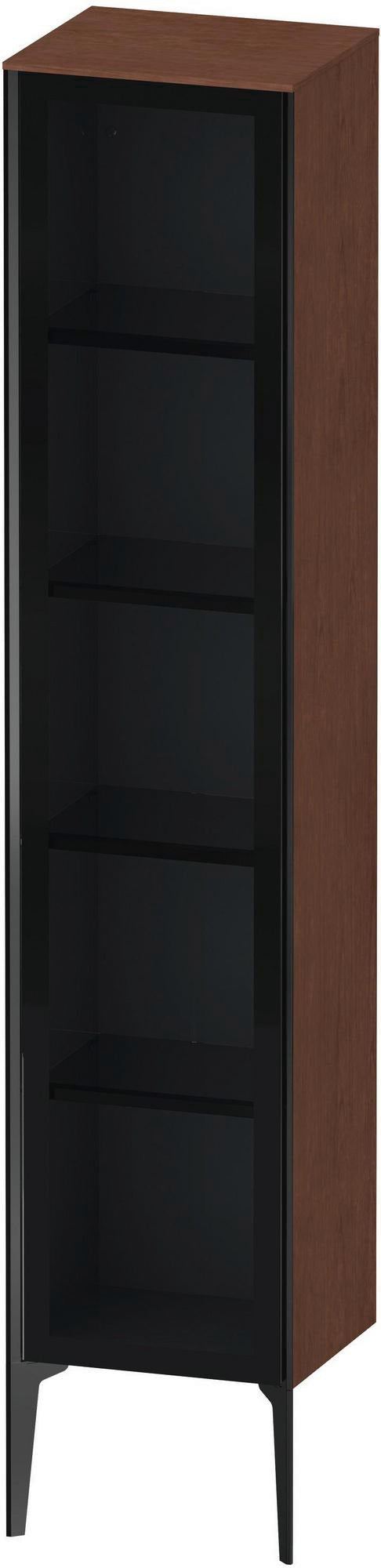 DURAVIT XViu Hochschrank 1770 mm Glasfront Nussbaum gebürstet, 1 Tür, Soft-Close