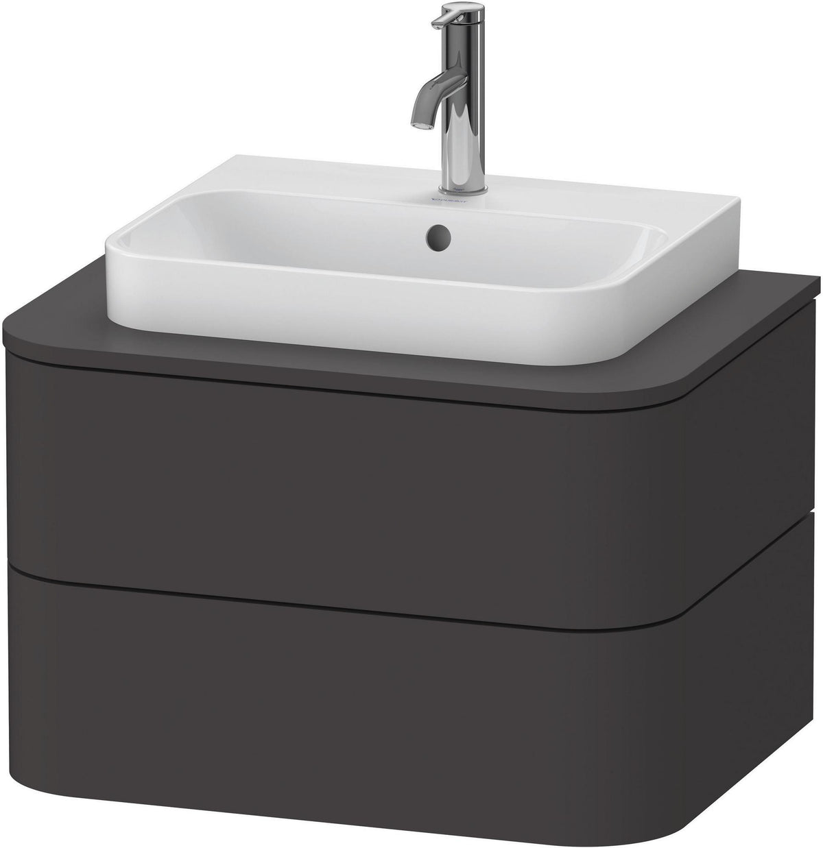 DURAVIT Happy D.2 Konsolenwaschtischunterbau wandhängend 650 mm, 2 Schubkästen, weiß Hochglanz
