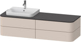 DURAVIT Happy D.2 Konsolenwaschtischunterbau 1600 mm taupe supermatt mit Tip-on und LED