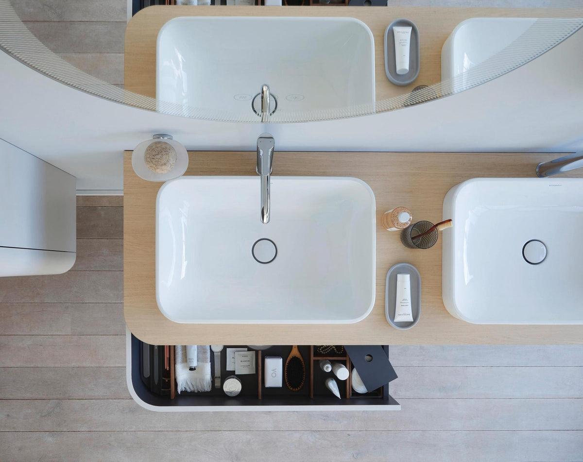 Duravit Happy D.2 Konsolenwaschtischunterbau 1600 mm mit 4 Schubkästen und Tip-On-Technik