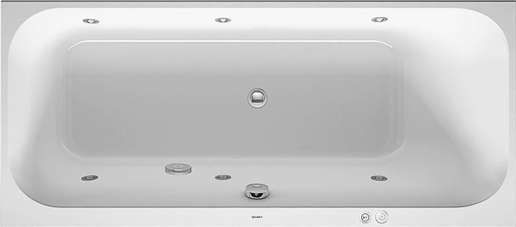 DURAVIT Happy D.2 Whirlwanne 1600x700 mm mit Air-System, weiß, Einbau, Rückenschräge rechts