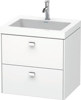 Duravit Brioso c-bonded Waschtischset 613x600x480 mm mit 2 Schubkästen, Chrom/Betongrau Matt