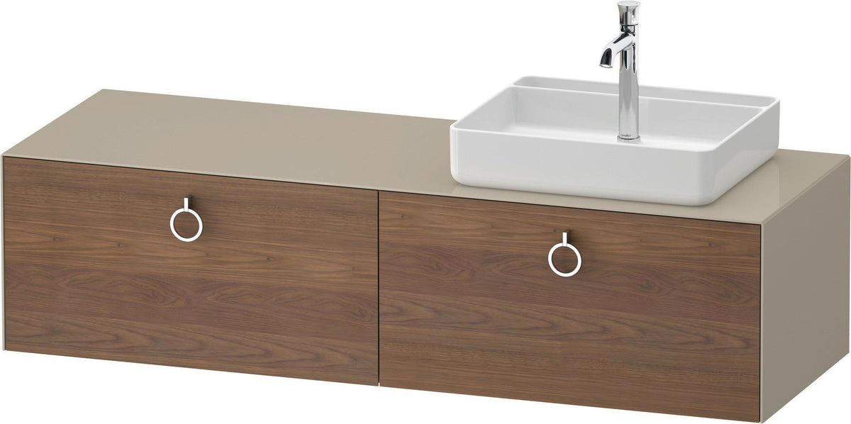 Duravit Waschtischunterbau White Tulip 1600 mm Eiche Nussbaum links – Design von Philippe Starck