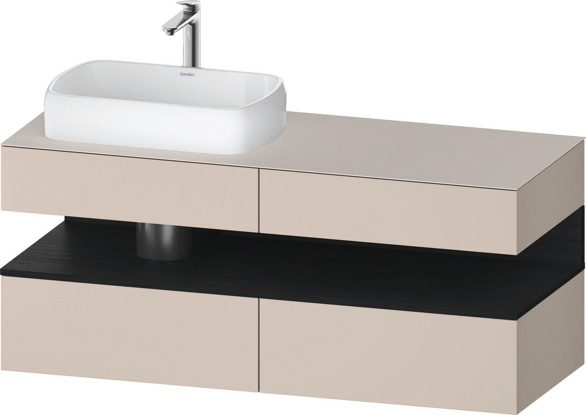 DURAVIT Qatego Studio F. A. Porsche Konsolenwaschtischunterbau 1400 mm Weiß Matt mit LED-Nischenbeleuchtung