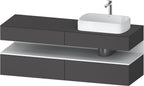 graphit matt / Nische weiß matt, mit Siphonausschnitt und Schürze / anthrazit