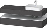 Duravit Qatego Konsolenwaschtischunterbau 1600 mm Weiß Hochglanz mit Eiche Schwarz Nische