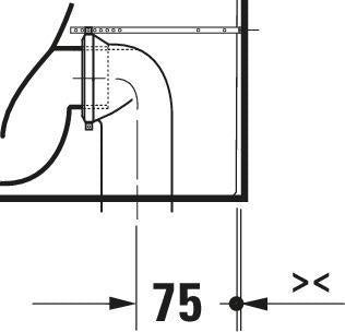 DURAVIT Qatego Stand-WC spülrandlos 600 mm, Abgang waagerecht, weiß HG