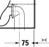 DURAVIT Qatego Stand-WC spülrandlos 600 mm, Abgang waagerecht, weiß HG