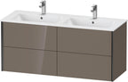 flannel grey hochglanz / Mitteldichte Faserplatte (MDF) / 4Schubk.,schwarz matt/flan.grey