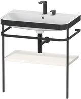 DURAVIT Happy D.2 c-bonded Waschtischset 775 mm mit Metallkonsole, weiß hochglanz, bodenstehend