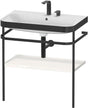 DURAVIT Happy D.2 c-bonded Waschtischset 775 mm mit Metallkonsole, weiß hochglanz, bodenstehend
