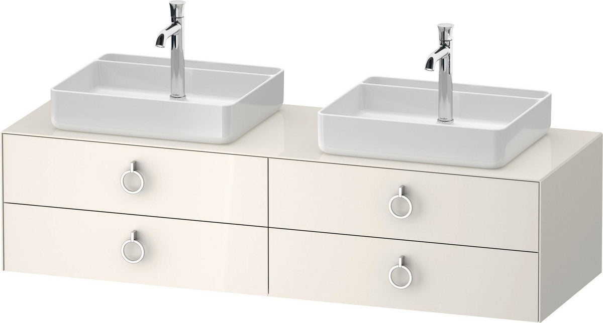 Duravit White Tulip Waschtischunterbau 1600 mm Nussbaum links – Design by Philippe Starck