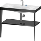schwarz / schwarz matt / Metallkons.bodenst.Viu,850x1000x480 2 HL, schwarz m/schwarz hgl, Rahmen