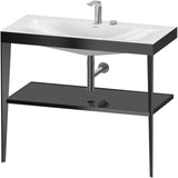 Duravit XViu c-bonded Waschtischset 1000 mm mit Metallkonsole, weiß hochglanz / schwarz matt – inkl. Waschschüssel