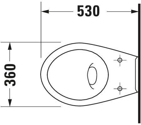 DURAVIT Wand-WC Design Classics Cascade 530 mm weiß – Wandhängendes Tiefspül-WC mit Spülrand