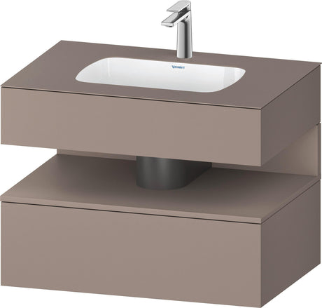 DURAVIT Qatego Einbauwaschtisch mit Konsolenwaschtischunterbau Eiche Terra & Weiß Matt 800 mm