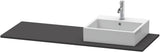 Duravit XSquare Konsole 1400x550mm betongrau matt – 1 Ausschnitt, mit Siphonaussparung