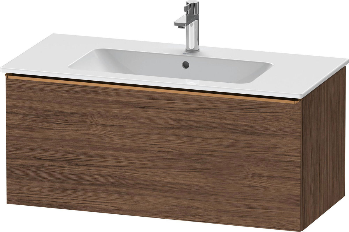 Duravit D-Neo Waschtischunterbau 1010 mm, 1 Auszug, Weiß Matt, Griff Bronze Gebürstet, Wandhängend