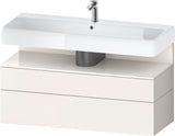 Duravit Qatego Waschtischunterbau 1190 mm – Weiß Matt mit Eiche Schwarz Nische, 1 Auszug, LED
