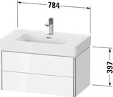 DURAVIT XSquare Waschtischunterbau 784 mm Taupe mit 2 Schubkästen und Tip-on Technik