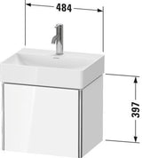 Duravit Waschtischunterbau XSquare Compact 484 mm – Wandhängend, 1 Auszug, Weiß Matt