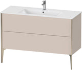 DURAVIT XViu Waschtischunterbau bodenstehend 1210 mm, 2 Auszüge, champagner matt/weiß matt