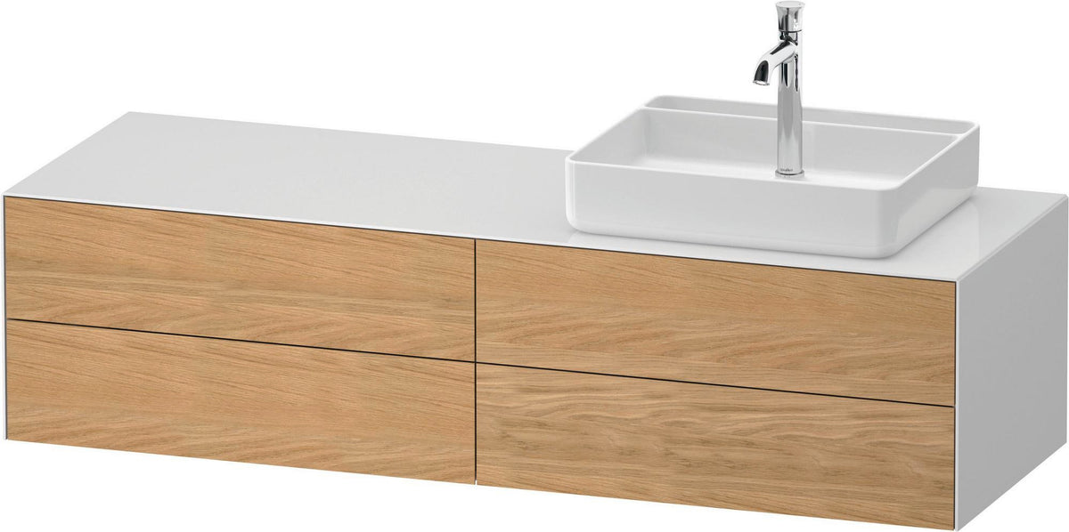 DURAVIT White Tulip Konsolenwaschtischunterbau 1600 mm von Philippe Starck – 4 Schubkästen, Weiß Seidenmatt