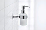 DURAVIT D-Code Seifenspender mit Glasflakon und verchromtem Messinghalter für Wandmontage