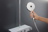 DURAVIT Duschsystem Shower Systems Shelf 1050 mit Thermostat, Kopf- und Handbrause, Chrom Weiß Hochglanz