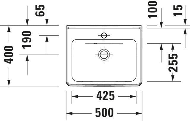 DURAVIT D-Neo Handwaschbecken 500 mm weiß hochglanz mit Überlauf wandhängend