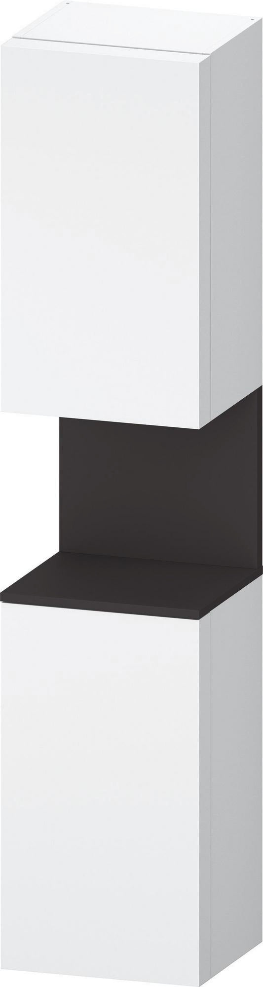 DURAVIT Qatego Hochschrank 400 mm, 2 Türen, weiß Hochglanz, Eiche Schw. Matt