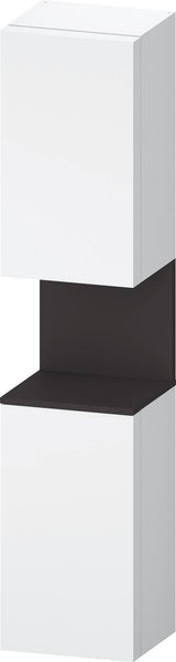 DURAVIT Qatego Hochschrank 400 mm Eiche Schwarz Matt – 2 Türen, Soft-Close, Tip-on
