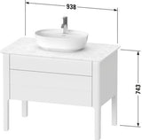 DURAVIT Luv Waschtischunterbau bodenstehend 938 mm Mandel Seidenmatt mit Tip-On Technik