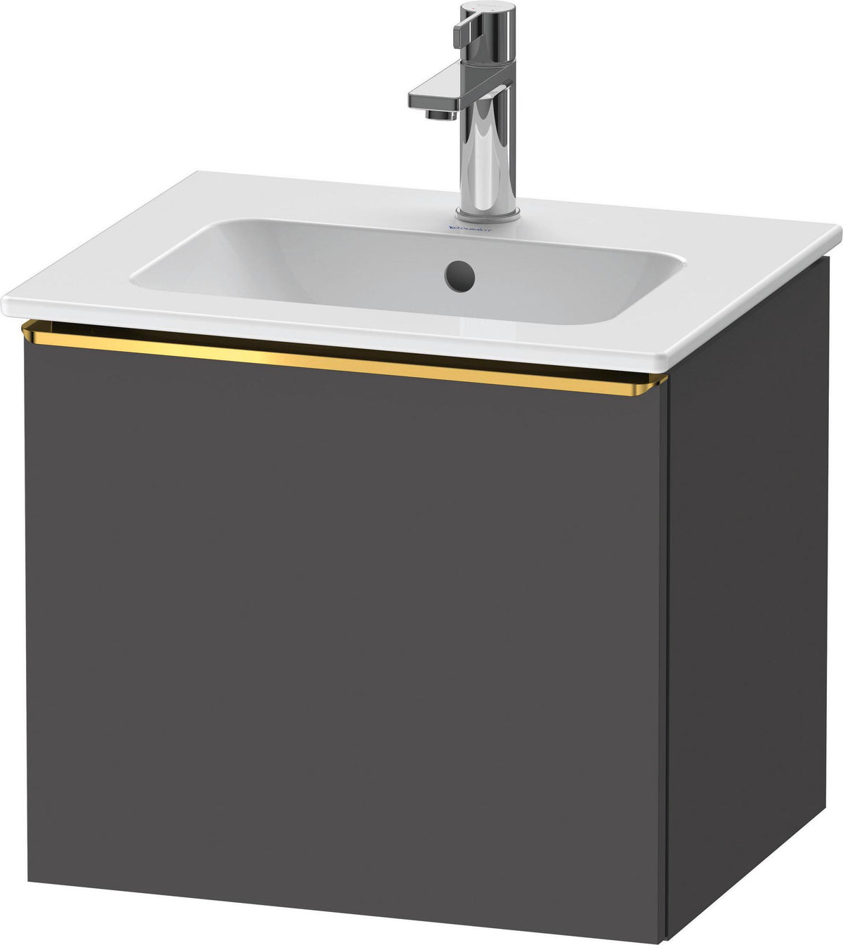 DURAVIT D-Neo Waschtischunterbau 510 mm Eiche Schwarz Matt mit Bronze Griff