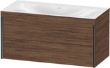 DURAVIT XViu c-bonded Waschtischunterbauset 1000 mm, 2 Schubkästen, Nussbaum gebürstet, schwarz matt